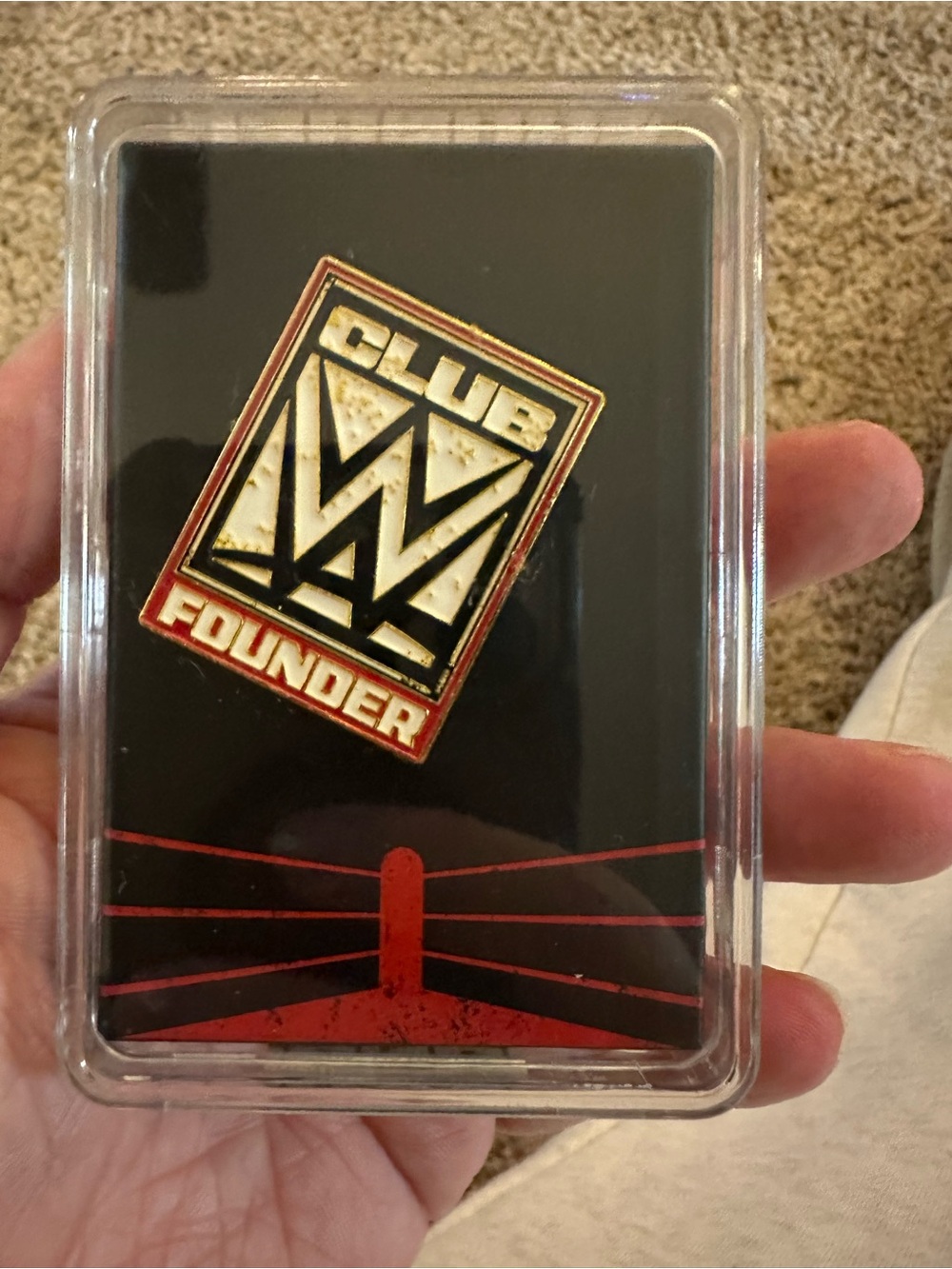 WWE Black Phone Case with Red Ring Graphic and Club Founder Badge